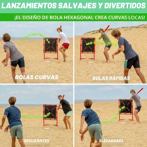 Vista 3 de GoSports LotBall Juego de Bate y Pelota de Béisbol para Patio Trasero - Juego de Béisbol de Plástico para Niños