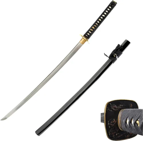 Vista 9 de Katana Samurai - Espada para exhibición, forjada a mano, acero al carbono