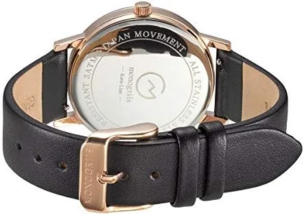 Vista 3 de monogriis Reloj de mujer con esfera de nácar con pantalla analógica marca japonesa