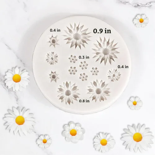 Vista 2 de Moldes de arcilla polimérica de flores, moldes miniatura de silicona para manualidades, fabricación y decoración de joyas