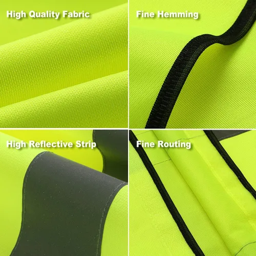 Vista 3 de BeautyWill Security Safety Vest High Visibility Reflective Ansi Class 2 Hi Vis Construction Workwear Safety Apperal