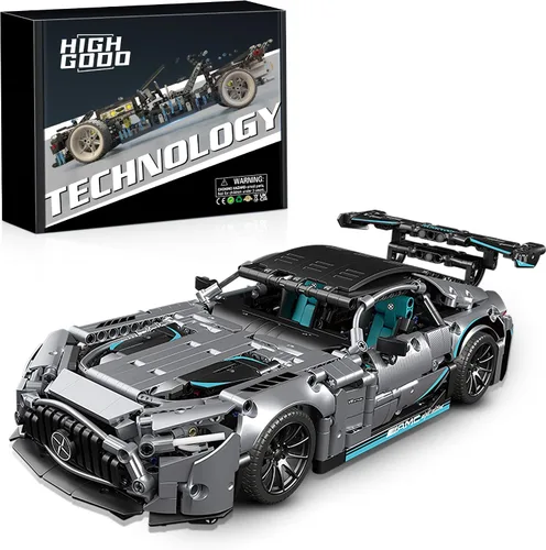 Vista 7 de HIGH GODO Technic - Juego de bloques de construcción de autos para adultos, 1465 piezas 1:14 súper deportivos, modelos de vehículos deportivos Azul