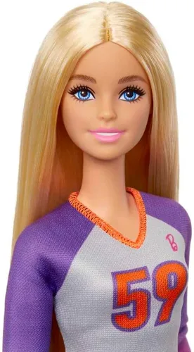 Vista 3 de Muñeca Barbie y accesorios, muñeca de voleibol profesional de Barbie "Made to Move" con uniforme y pelota