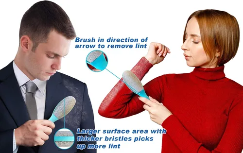 Vista 3 de ezclean - Paquete de 2 cepillos de pelusa para ropa, sofá, muebles, reutilizable y cepillo removedor de pelo de mascotas de doble cara, limpiador