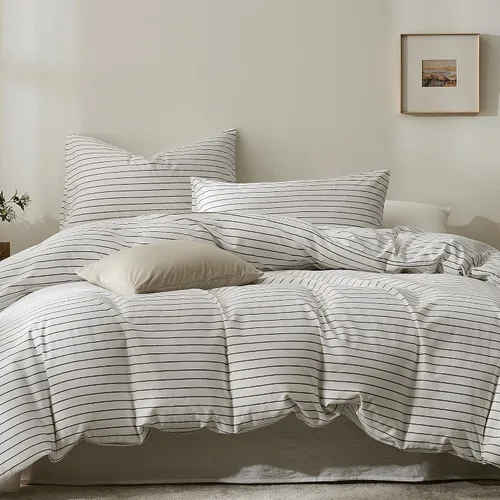 Vista 14 de JELLYMONI - Juego de cama de algodón suave y lujoso, tamaño individual, queen y king (fundas de edredón y de almohadas) (no incluye edredón)