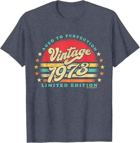 Vista 14 de Camiseta retro de 50 cumpleaños de 1973 de edad a la perfección nacido en los años 70, Negro
