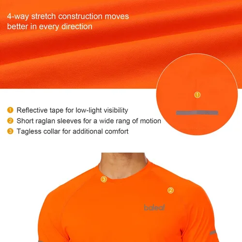 Vista 3 de Baleaf Camisetas de correr para hombre, de manga corta, atléticas, de secado rápido