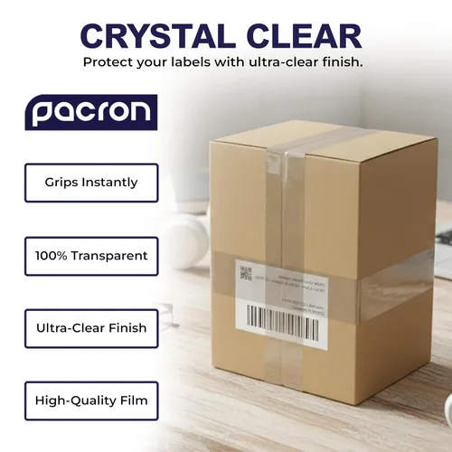 Vista 5 de Cinta de embalaje transparente de 2 milésimas de pulgada de grosor – 6 cintas de embalaje resistentes – 110 yardas de longitud, 660 yardas en total