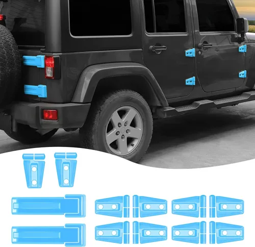 Vista 16 de Hoolcar Bisagra de puerta del capó del motor, bisagra de la puerta trasera, cubierta de bisagra de puerta de ABS, accesorios para exteriores Negro