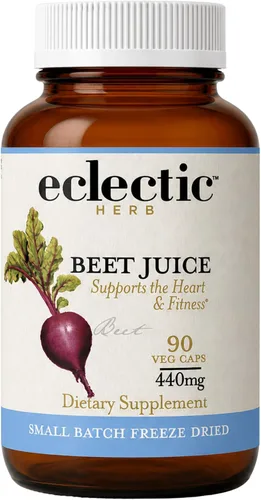 Vista 10 de Eclectic Herb, Cápsulas de jugo de remolacha orgánica, energía y salud cardíaca, 50 CT Azul