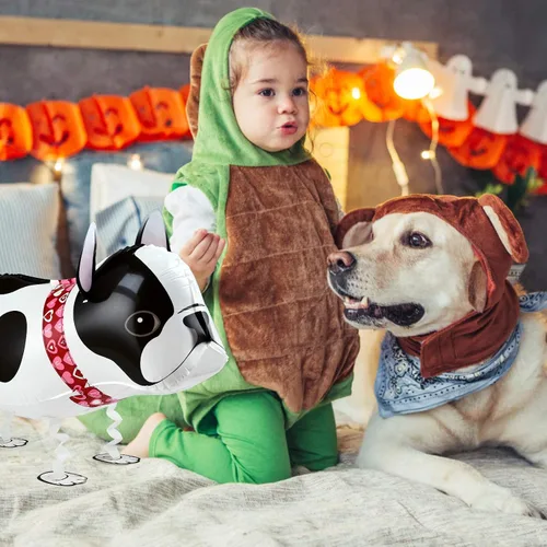 Vista 3 de KESOTE Decoraciones de fiesta de cumpleaños con temática de cachorros – 6 globos de perro que camina animales para suministros de decoración