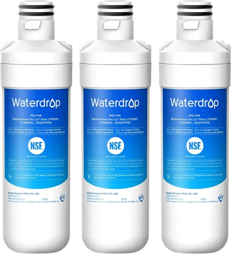 Vista 11 de Waterdrop LT1000PC ADQ747935 MDJ64844601 Filtro de agua para refrigerador, reemplazo para LG® LT1000P®, ADQ74793501, ADQ74793502, 46-9980, 9980