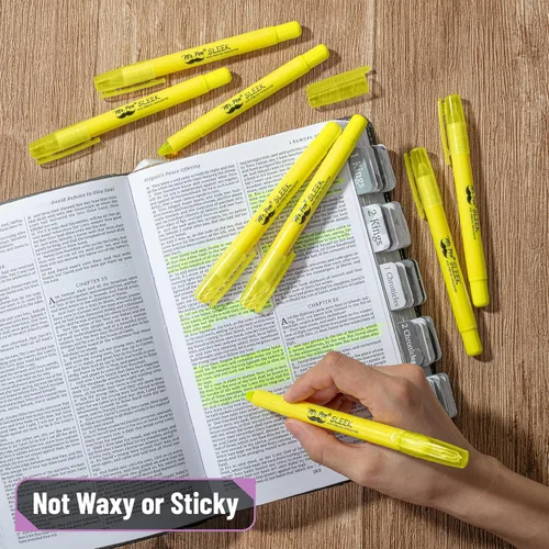 Vista 6 de Mr. Pen - Resaltadores de la Biblia de gel que no se corren, amarillo, paquete de 8 Twist-Up Bible Highlighters No Bleed Through, Fast Drying