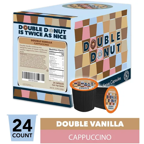 Vista 20 de Double Donut Coffee Cápsulas de Café Half Caff, Cápsulas de Café de Media Cafeína de Porción Individual para Cafeteras Keurig K Cup, Tostado Medio