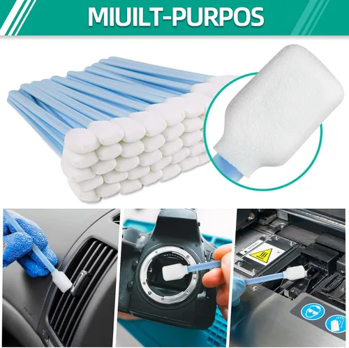 Vista 13 de Kit de hisopos de limpieza de espuma multiusos – Esponja de esponja sin pelusa para cámara, pistola, impresora de inyección de tinta, lente óptica
