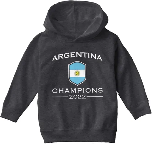 Vista 2 de Argentina Champions 2022 - Sudadera con capucha de forro polar para niños y jóvenes