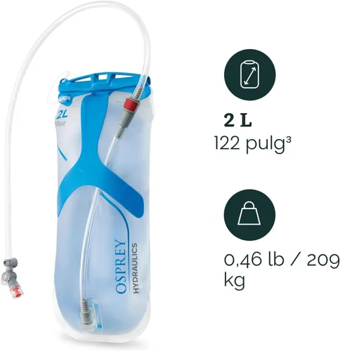 Vista 2 de Osprey Hydraulics Backpack Water Reservoir with Bite Valve - BPA-Free, Leakproof Hydration Bladder with QuickConnect and Slide-Seal - Compatible