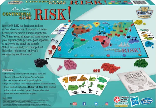 Vista 3 de Riesgo. Reproducción del clásico juego de mesa de 1959 primera edición, ninguno , Multicolor Original Artwork and Components, Winning Moves