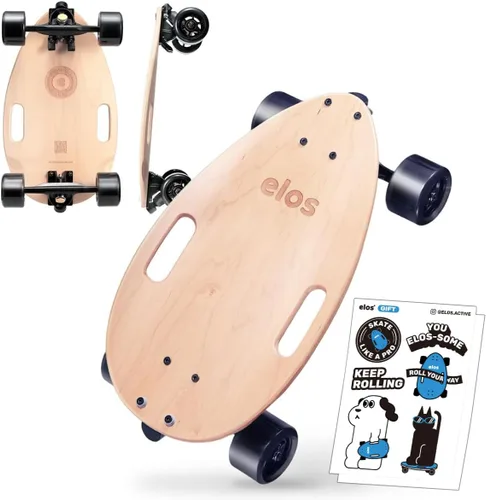 Vista 11 de Elos Mini Cruiser Skateboards Regalos para adolescentes, hombres, principiantes, adultos, niños - Ligero, portátil y duradero de madera para Negro