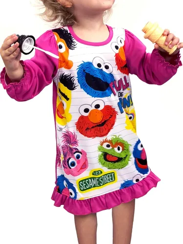 Vista 6 de Pijama de camisón de manga larga de Sesame Street para niñas