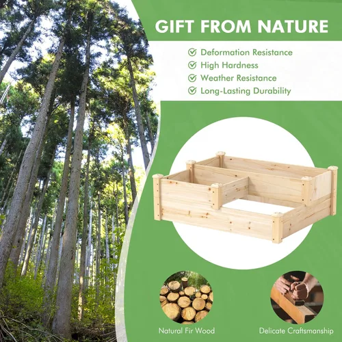 Vista 6 de S AFSTAR Cama de jardín elevada de 3 niveles, maceta elevada para exteriores, para verduras, frutas, hierbas, flores, kit de maceta de madera