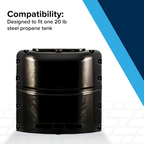 Vista 8 de Camco Cubierta de tanque de propano individual para cámper/RV - Cuenta con un panel superior extraíble y un diseño de polímero de servicio pesado