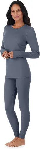 Vista 3 de Cuddl Duds Conjunto de 2 piezas de manga larga y capa base para mujer, absorbe la humedad
