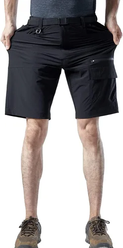 Vista 4 de Mr.Stream Pantalones cortos de carga elásticos con múltiples bolsillos y secado rápido para hombre