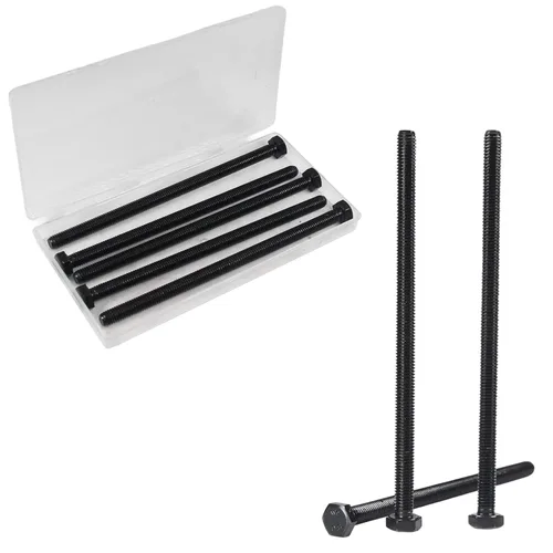 Vista 15 de Tornillos hexagonales M6, pernos de cabeza hexagonal M6-1.0 x 16mm, acero al carbono Grado 8.8, acabado de óxido negro, rosca completa, pernos