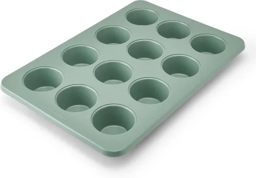 Vista 9 de KitchenAid Molde antiadherente de acero aluminizado, apto para lavavajillas, agave, 12 tazas