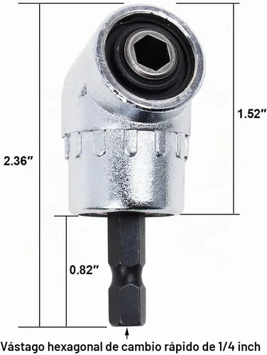 Vista 4 de Extensión de broca flexible con adaptador de taladro en ángulo recto, eje flexible para destornillador eléctrico, taladro de impacto de potencia