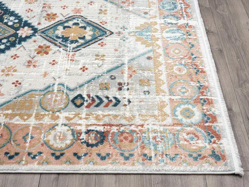 Vista 6 de Abani Alfombra de sala de estar gris y multicolor envejecida, 7 pies 9 pulgadas x 10 pies 2 pulgadas (8 x 10), estilo antiguo, no desprende pelusa