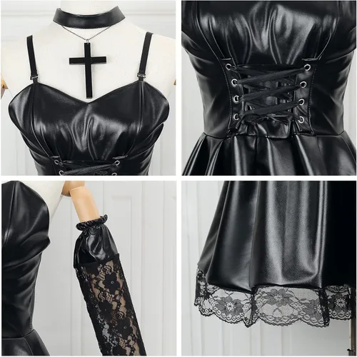 Vista 6 de LMJXHCR Misa Amane - Trajes de cosplay de Misa Amane con peluca de Misa Amane, disfraces de cosplay para mujer
