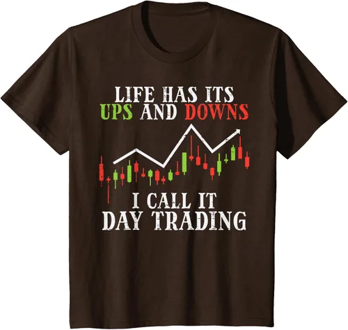 Vista 32 de Life Ups And Downs Day Trading Crypto Stock Market Trader T-Shirt, Negro
