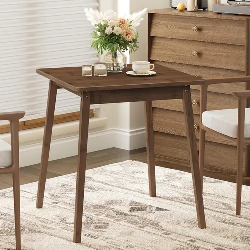 Vista 13 de Mesa de Comedor de Bambú HOOBRO, Mesa de Comedor Cuadrada para 2, Mesa de Cocina de 27.6" para Espacios Pequeños, Mesa de Escribir, Fácil de Montar