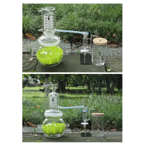Vista 7 de Aparato de destilación de aceites esenciales de laboratorio, destilador de agua de 135.3 fl oz, purificador de destilación de destilación