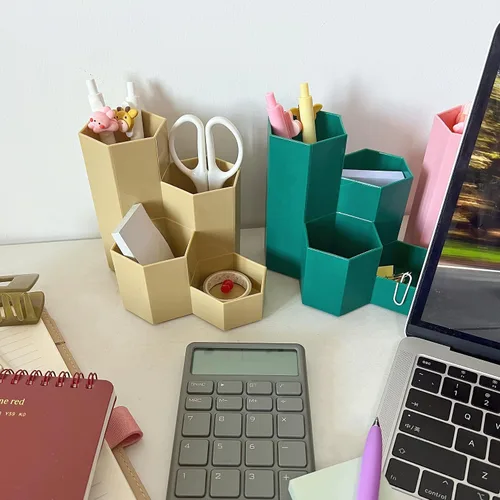 Vista 5 de Portalápices para organizador de escritorio, lindo soporte para bolígrafos, suministros de escritorio de oficina y accesorios para escritorio
