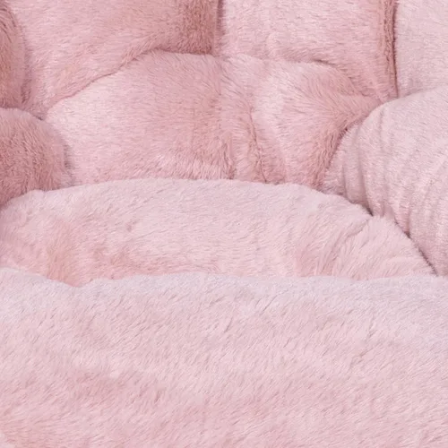 Vista 11 de Flash Furniture Silla Mini Plegable y Acogedora Gwen para Niños - Silla Lunar de Pelo Sintético Color Rosa Claro - Estructura de Metal Dorado Suave