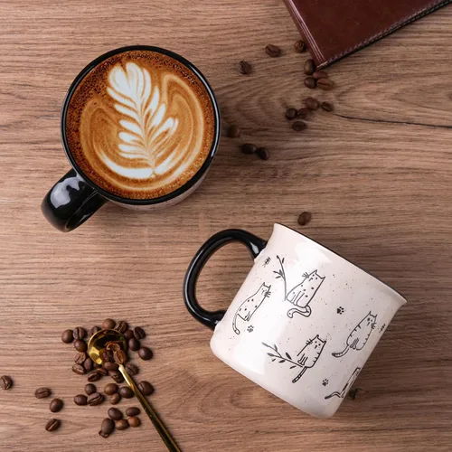 Vista 3 de AmorArc Juego de 2 tazas de café de cerámica grandes de 22 onzas, tazas de gran tamaño con mango grande para hombres, mujeres, papá, mamá, taza