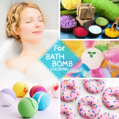 Vista 4 de Limino Tinte de jabón de bomba de baño de 12 colores - Coloración segura para la piel, de grado alimentario, para suministros de fabricación