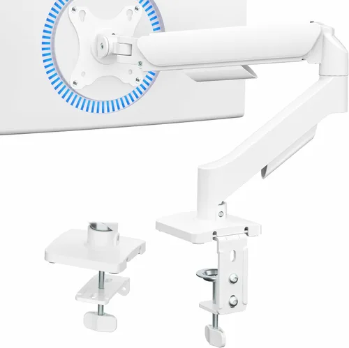 Vista 13 de VIVO Monitor dual de hasta 32 pulgadas y 19.8 libras por pantalla, soporte de escritorio con brazo neumático, contrapeso articulado, soporte VESA
