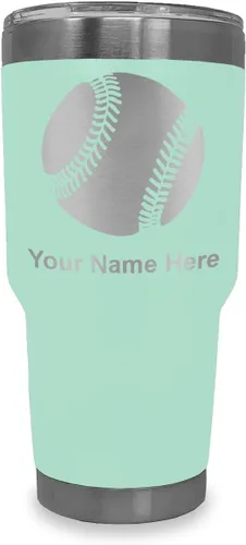 Vista 14 de LaserGram Vaso personalizado de 20 onzas, pelota de béisbol (verde camuflado)