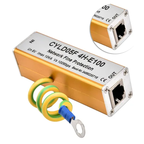Vista 6 de Adaptador RJ45 RJ11 Ethernet Red Protector Thunder Iluminación Pararrayos Audio Teléfono Datos Solo Protector 5V