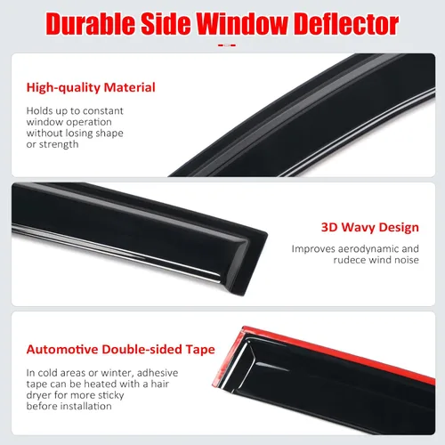 Vista 7 de Viseras laterales ahumadas para vidrios de auto Honda IKON MOTORSPORTS, Acrylic, Smoke Tinted, Sun Rain Wind Guards Shield Vent, Wind Deflector
