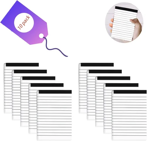 Vista 9 de Juego de 13 soportes para bloc de notas, incluye soporte de cuero para bloc de notas, 10 paquetes de 8.5×13 cm de bloc de notas pequeño, 30 hojas