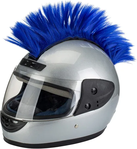 Vista 16 de Pelucas con Cresta Mohawk para Casco de Motocicleta, Ciclismo, Patinetas, Polo, Esquí, Snowboard, Traje de Cosplay Negro
