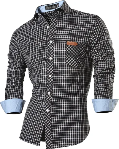 Vista 161 de jeansian - Camisas de manga larga de ajuste entallado para hombre (8397), con botones, informales y de vestir.