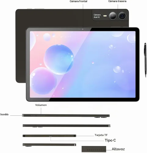 Vista 7 de 2026 - Tableta de 11 pulgadas Gemini ai Android Tablets 18GB RAM 128GB ROM+1TB TF Expand, pantalla 2K, CPU T616, cámara de 23 MP, WiFi 5G, altavoz