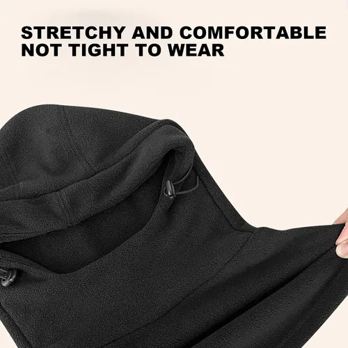 Vista 8 de Cycling Masque, Elastic Drawstring Winter Balaclava Full Face Cover, Waterproof Fleece Full Face Ski Cover, Warm