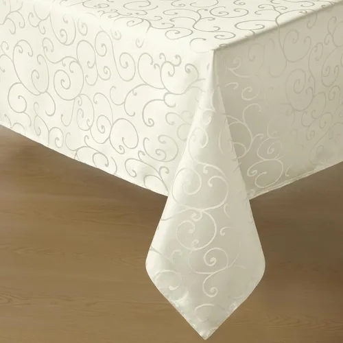 Vista 16 de Romanstile Mantel Rectangular de Jacquard, Mantel de Mesa Impermeable Elegante con Patrón Floral Rizado de Damasco, Cubierta de Mesa Decorativa